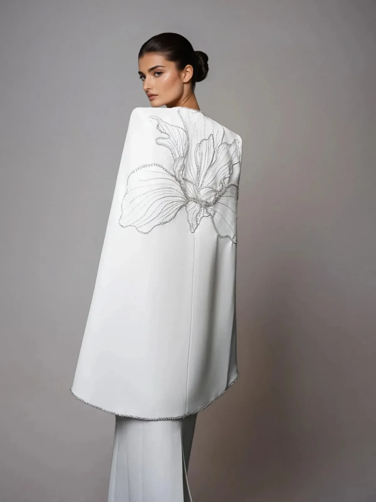 Drexor Strapless Cape Rhinestone Maxi Dress sold by Mew Mews product image thumbnail 3