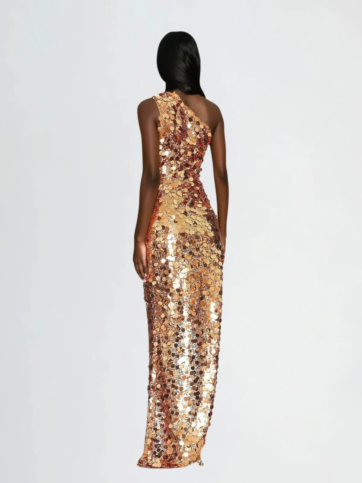 Zev One Shoulder Asymmetric Sequin Dress sold by Mew Mews product image thumbnail 3