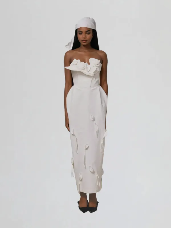 Bavelyx Strapless Flower Maxi Dress sold by Mew Mews