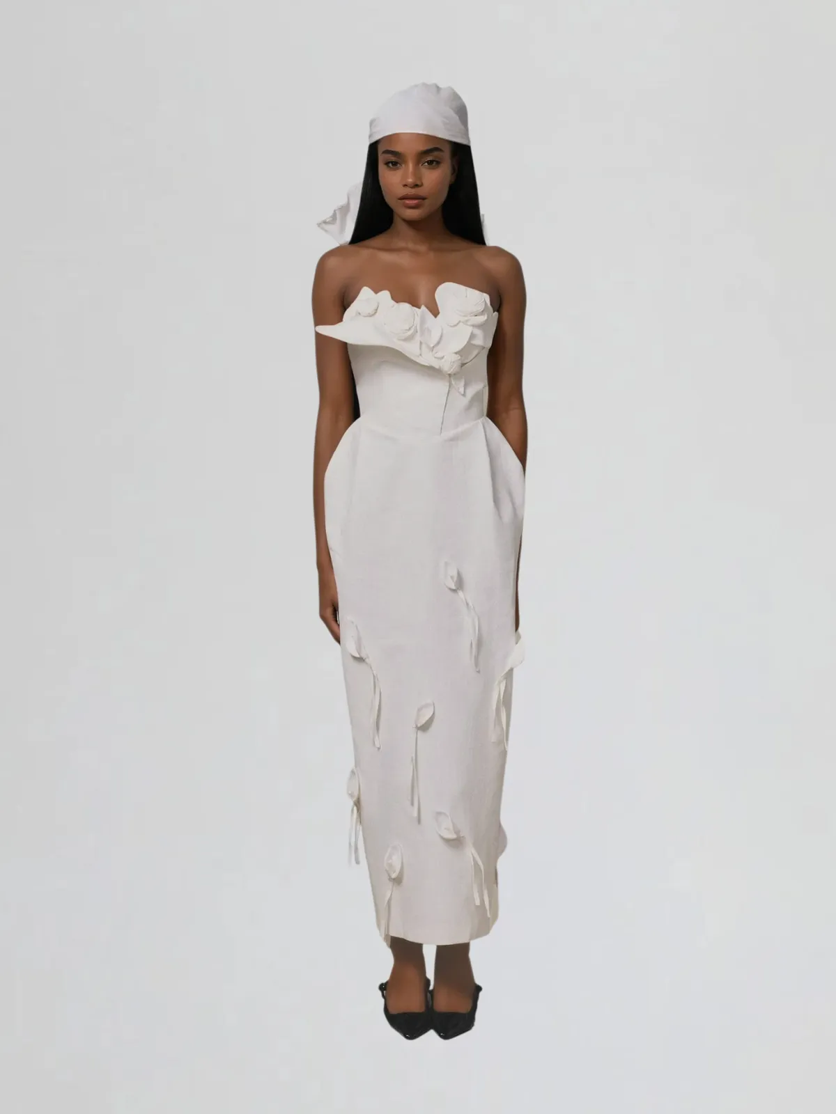 Bavelyx Strapless Flower Maxi Dress sold by Mew Mews