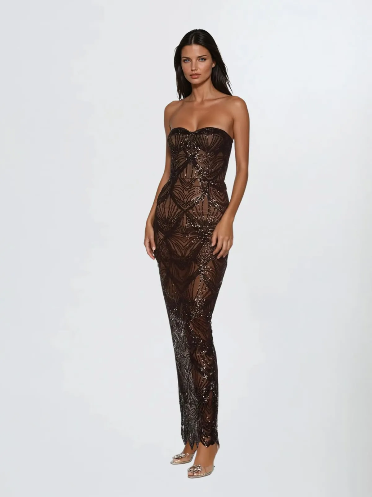 Ariqen Strapless Sequin Maxi Dress sold by Mew Mews product image thumbnail 2