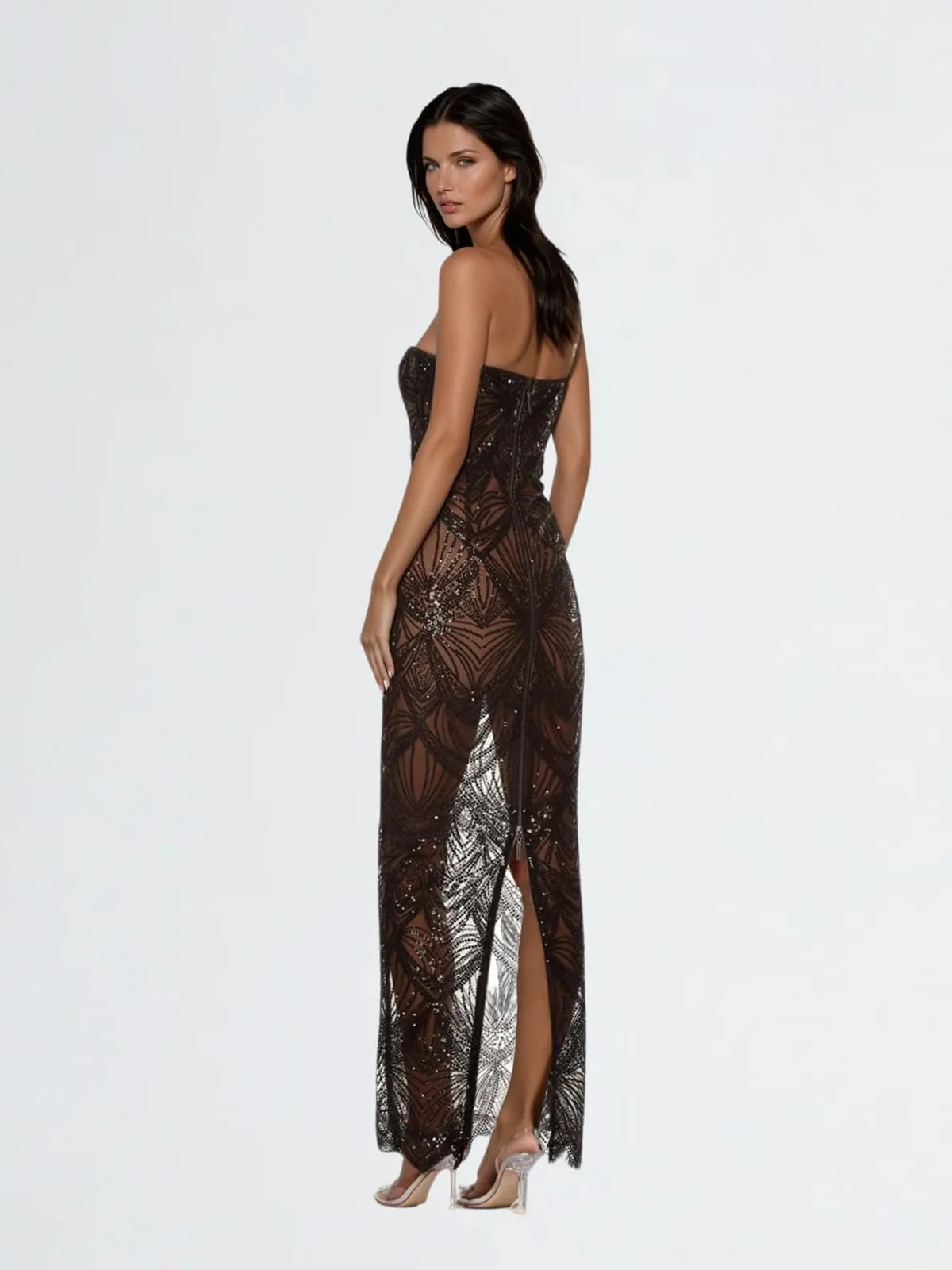Ariqen Strapless Sequin Maxi Dress sold by Mew Mews product image thumbnail 3