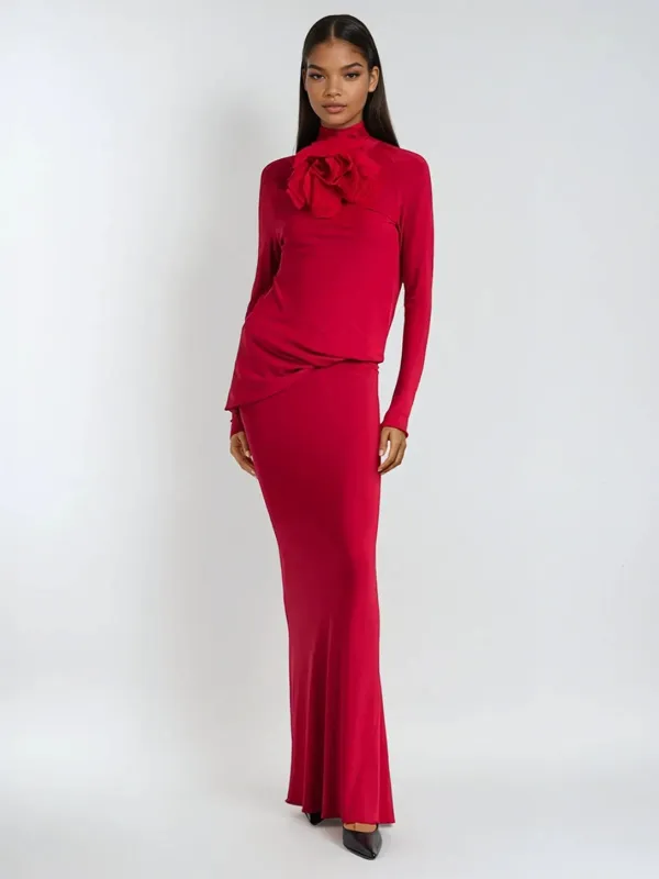 Gaxelyn Open Back Flower Maxi Dress made by Mew Mews