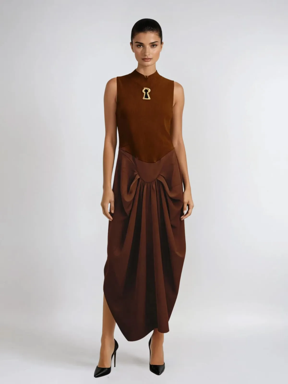 Vorylin Sleeveless Ruched Maxi Dress sold by Mew Mews