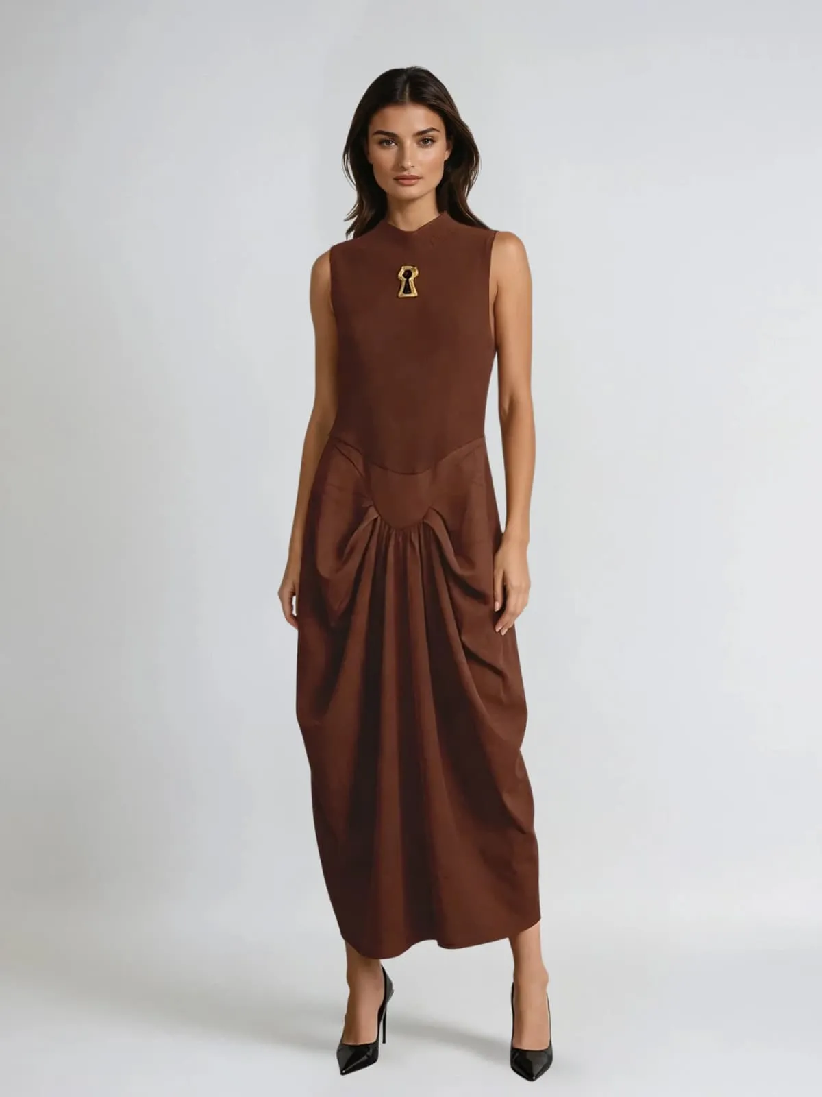 Vorylin Sleeveless Ruched Maxi Dress sold by Mew Mews product image thumbnail 3