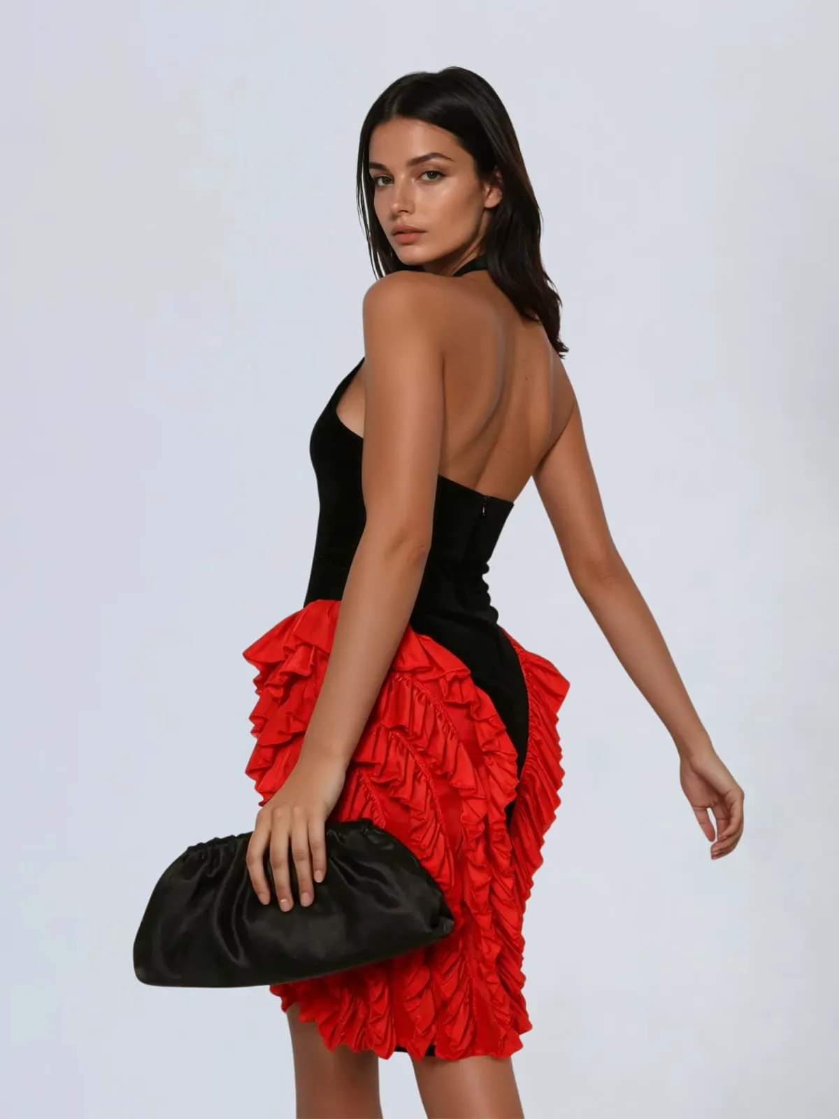 Xorylin Halterneck Ruched Mini Dress sold by Mew Mews product image thumbnail 3