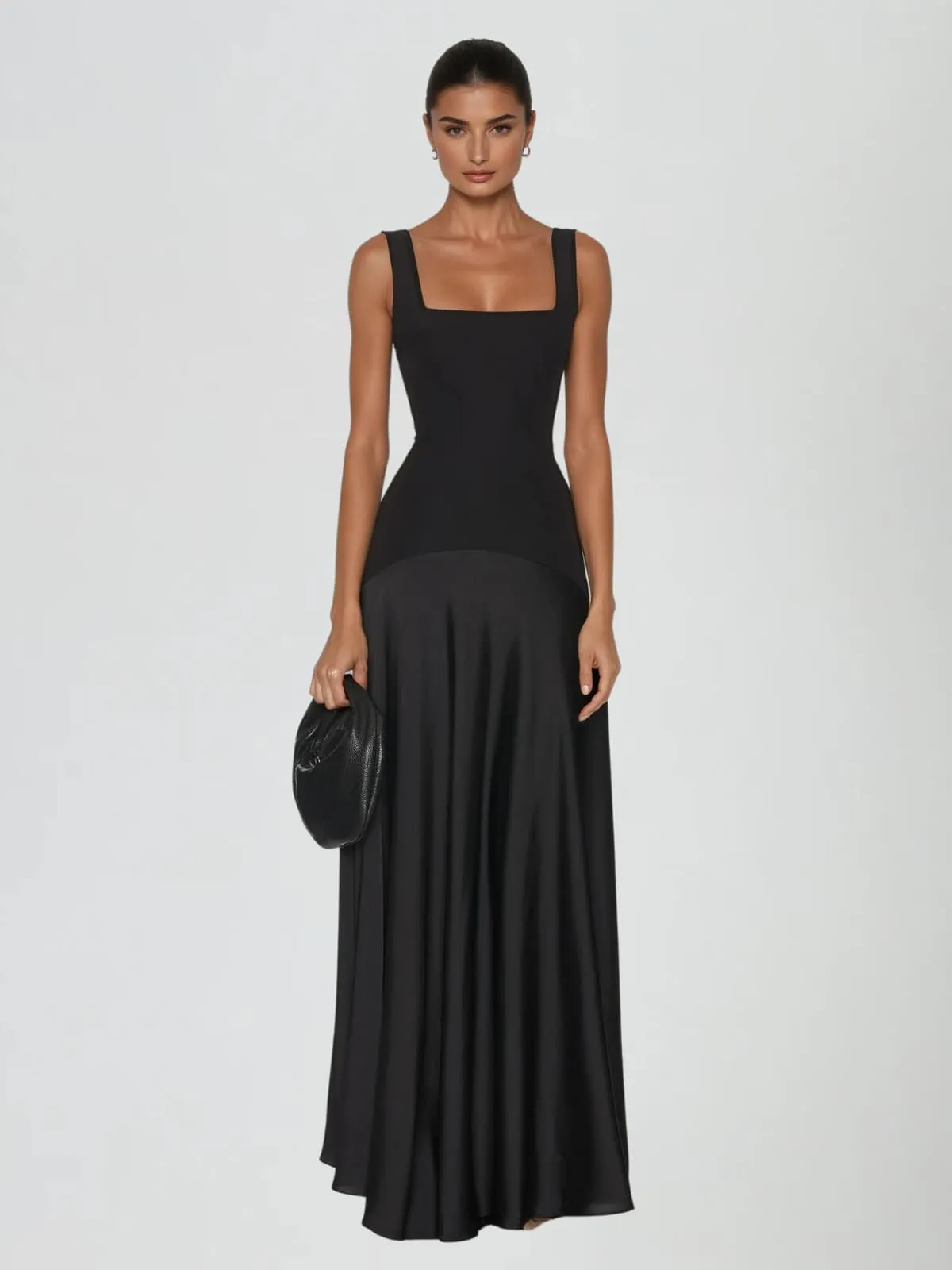 Jovyna Sleeveless Flared Maxi Dress In Black sold by Mew Mews