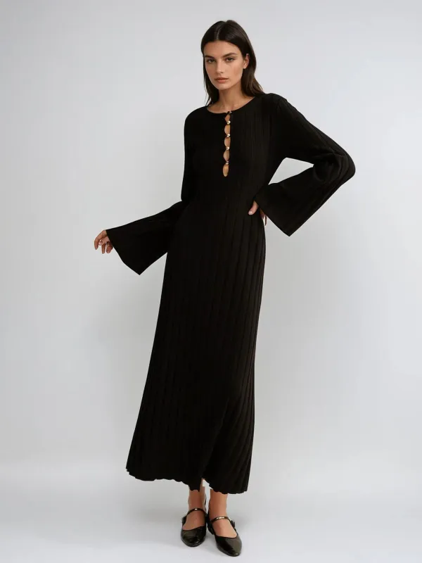 Mavora Bell Sleeve Knit Maxi Dress made by Mew Mews