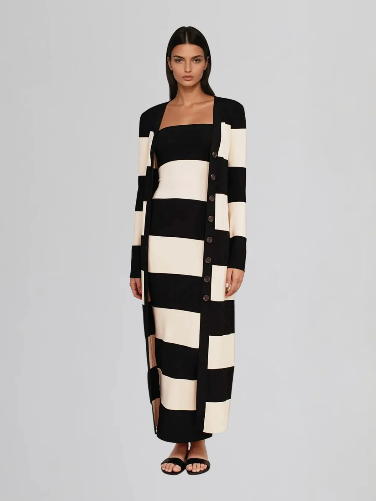 Katzent Strapless Stripe Maxi Dress sold by Mew Mews