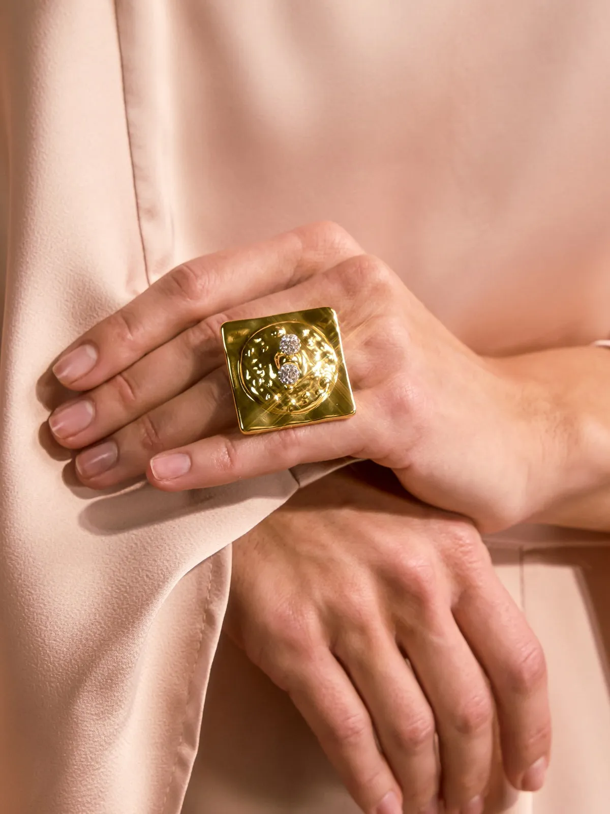 Aniketos Rhinestone Metallic Ring sold by Mew Mews product image thumbnail 2
