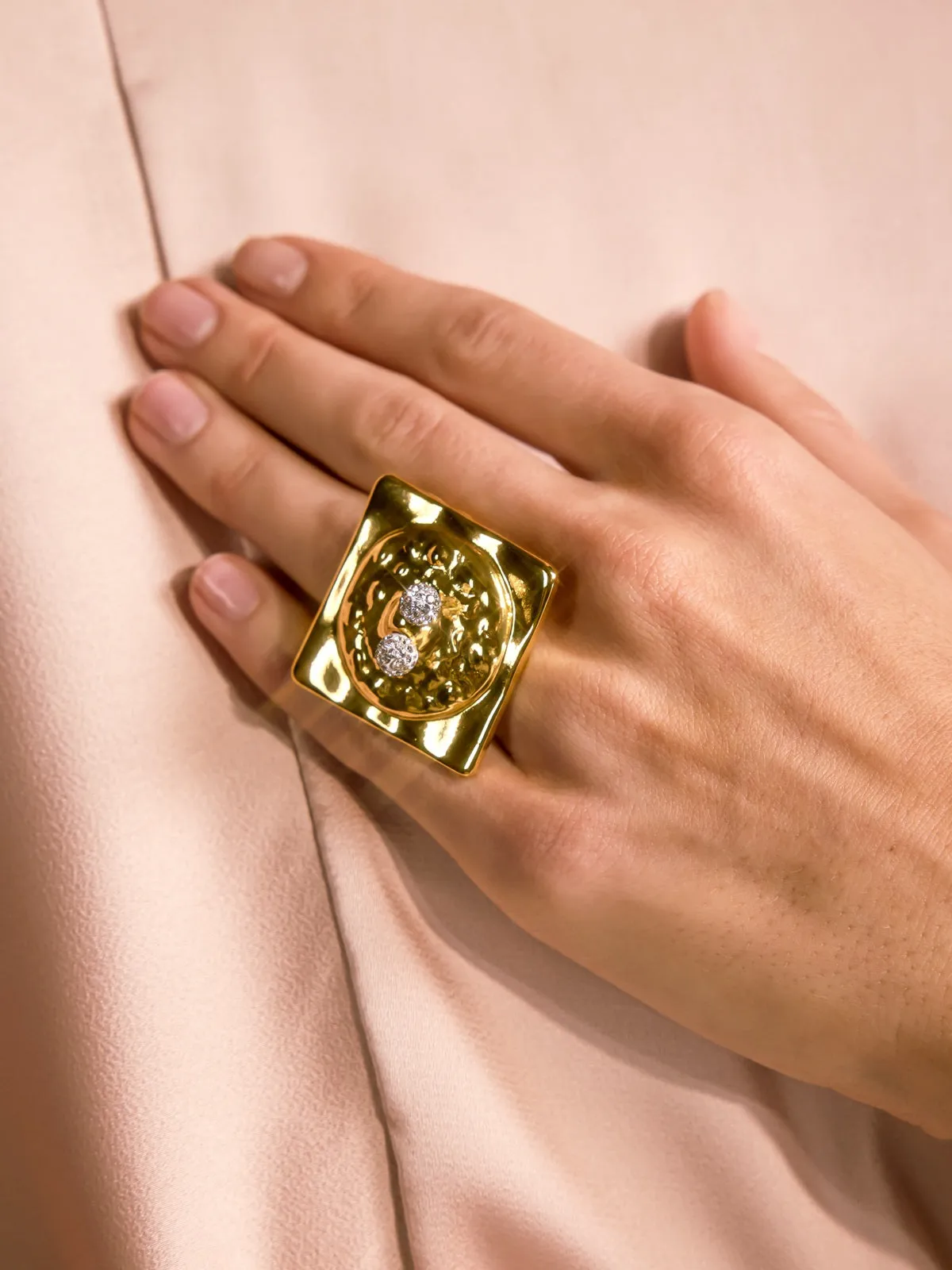Aniketos Rhinestone Metallic Ring sold by Mew Mews product image thumbnail 4