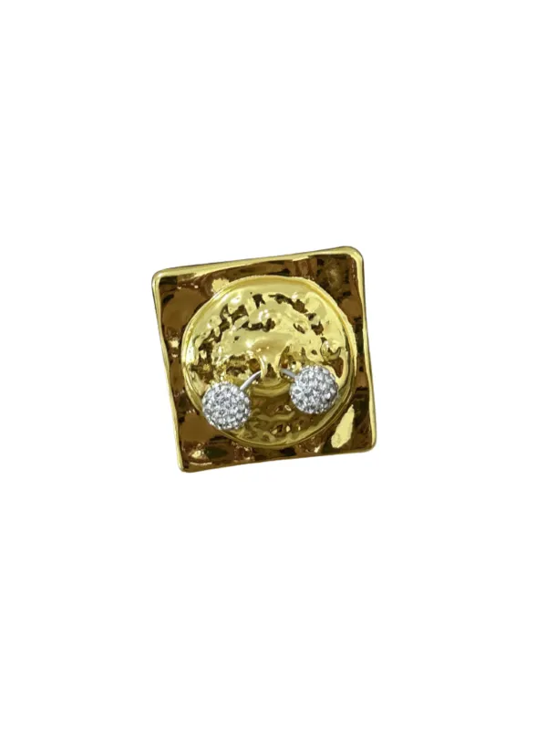 Aniketos Rhinestone Metallic Ring made by Mew Mews