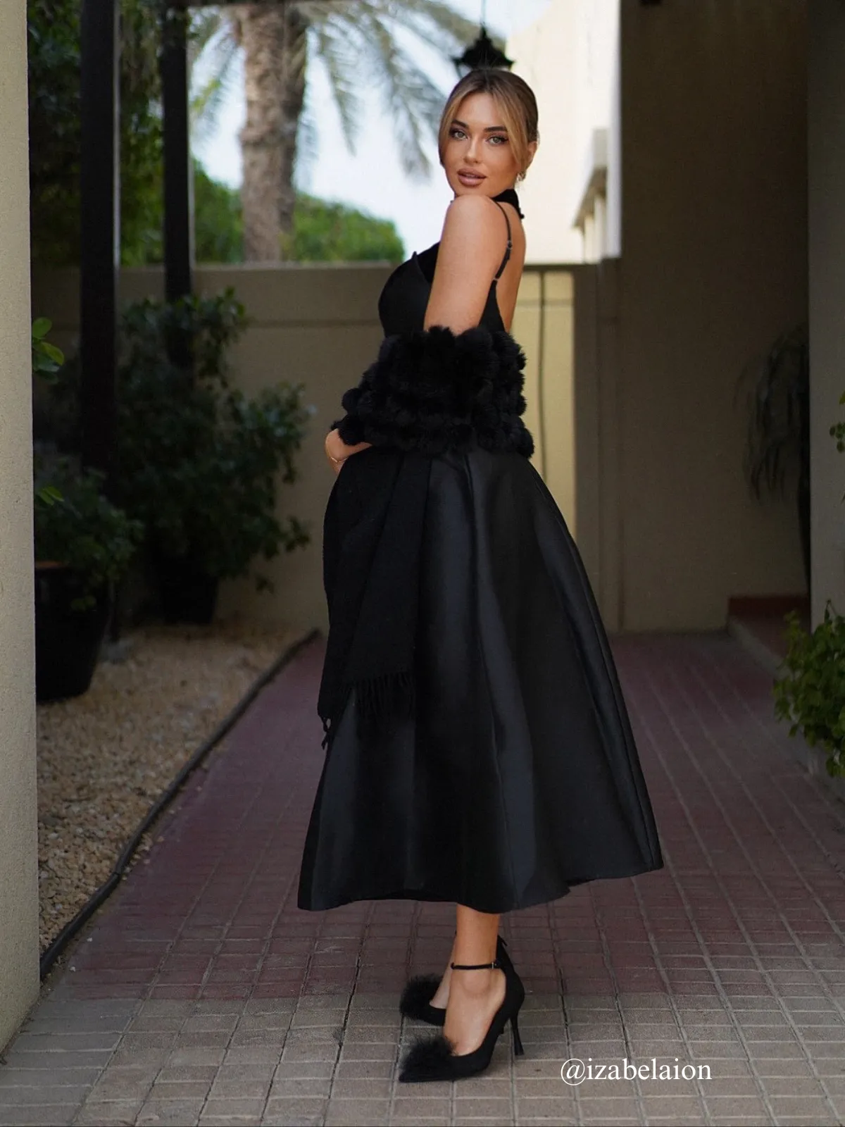 Lizina Spaghetti Satin Midi Dress sold by Mew Mews product image thumbnail 2