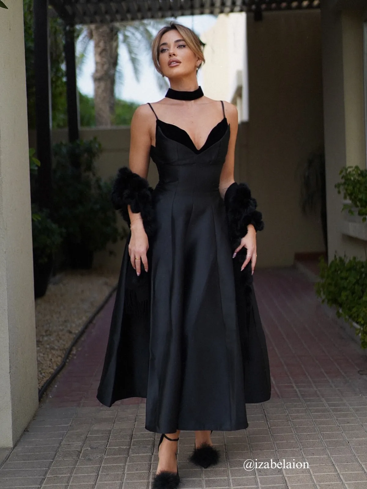 Lizina Spaghetti Satin Midi Dress sold by Mew Mews product image thumbnail 3