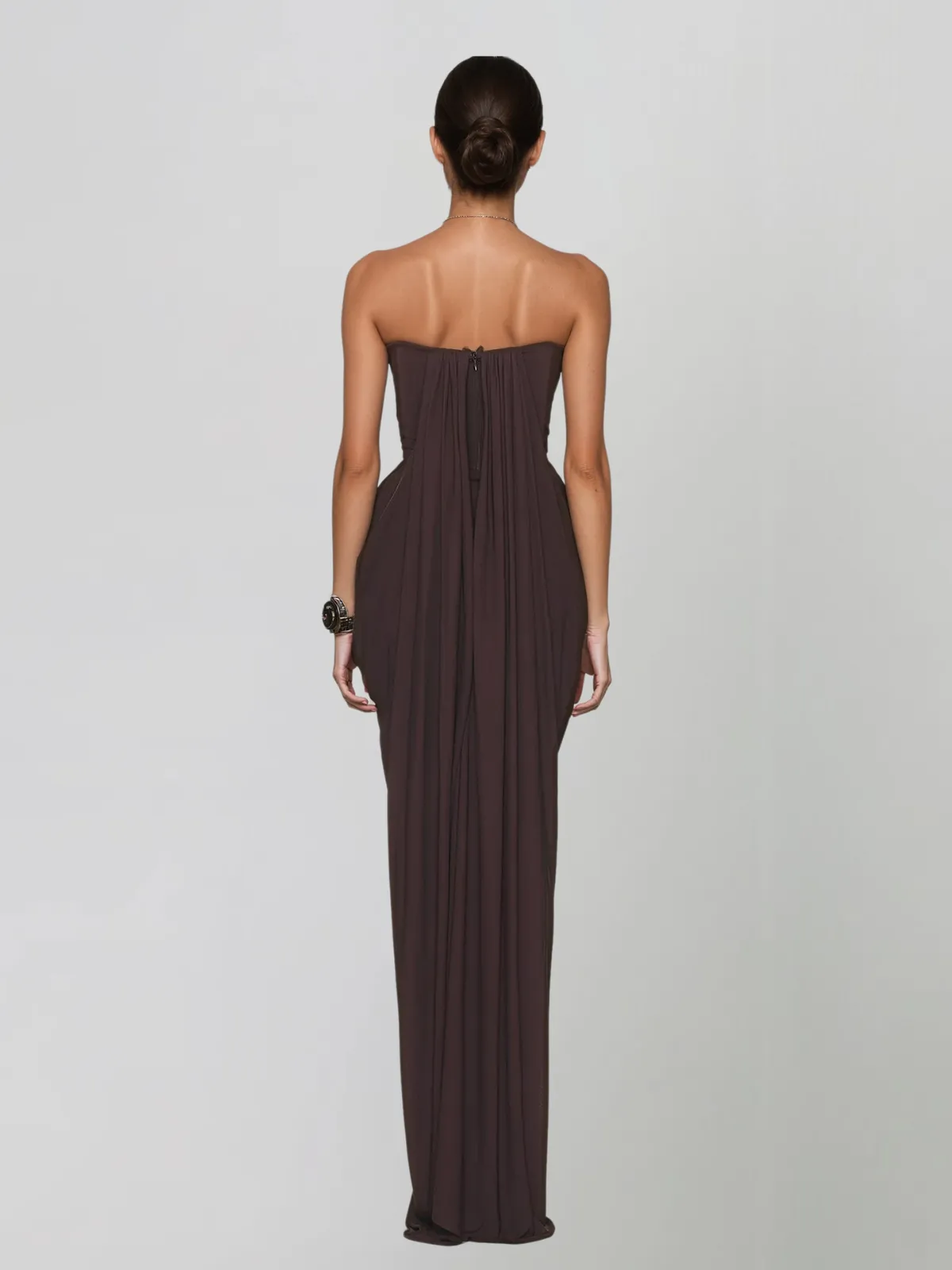 Exavory Strapless Ruched Maxi Dress sold by Mew Mews product image thumbnail 3