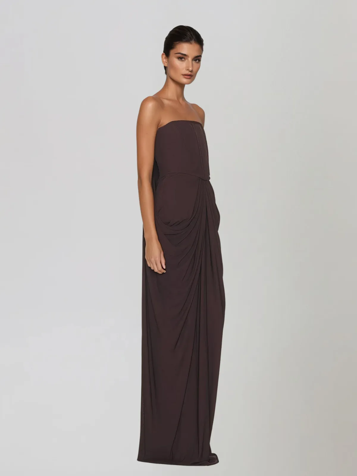 Exavory Strapless Ruched Maxi Dress sold by Mew Mews product image thumbnail 2
