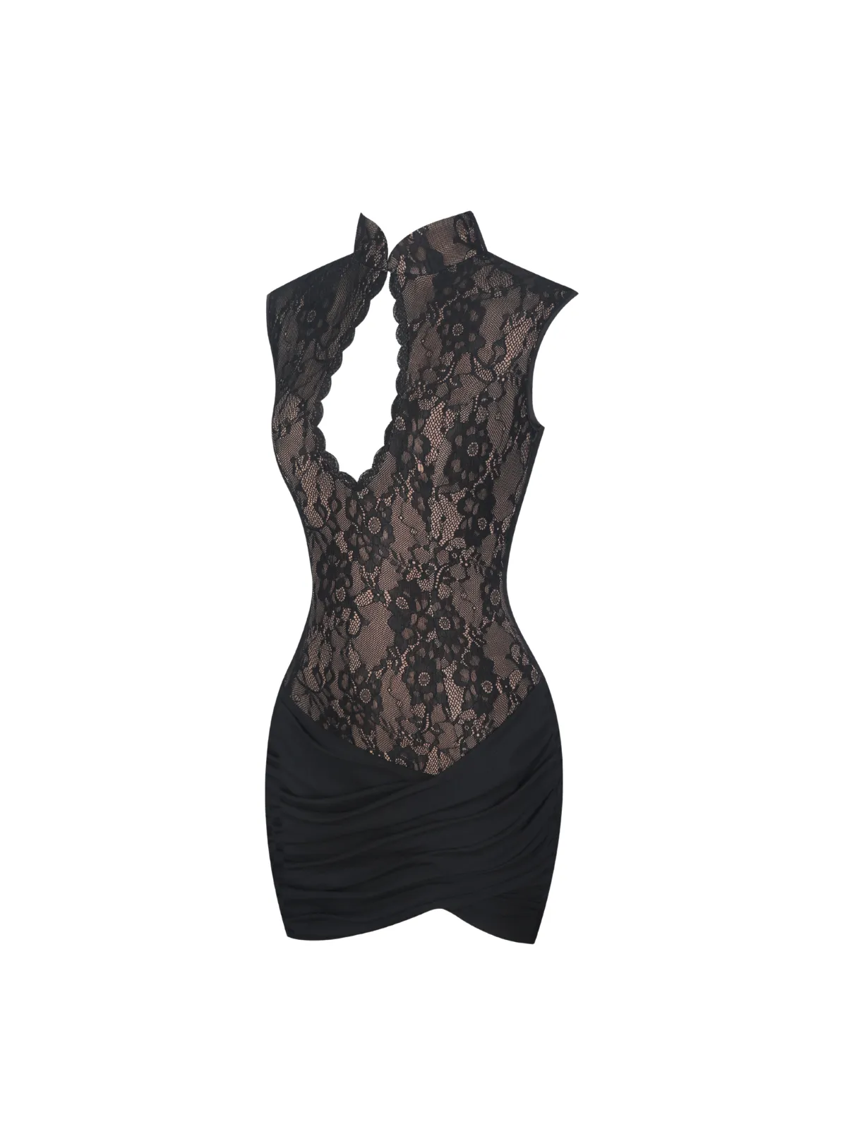 Felyxan Sleeveless Lace Ruched Mini Dress sold by Mew Mews product image thumbnail 5