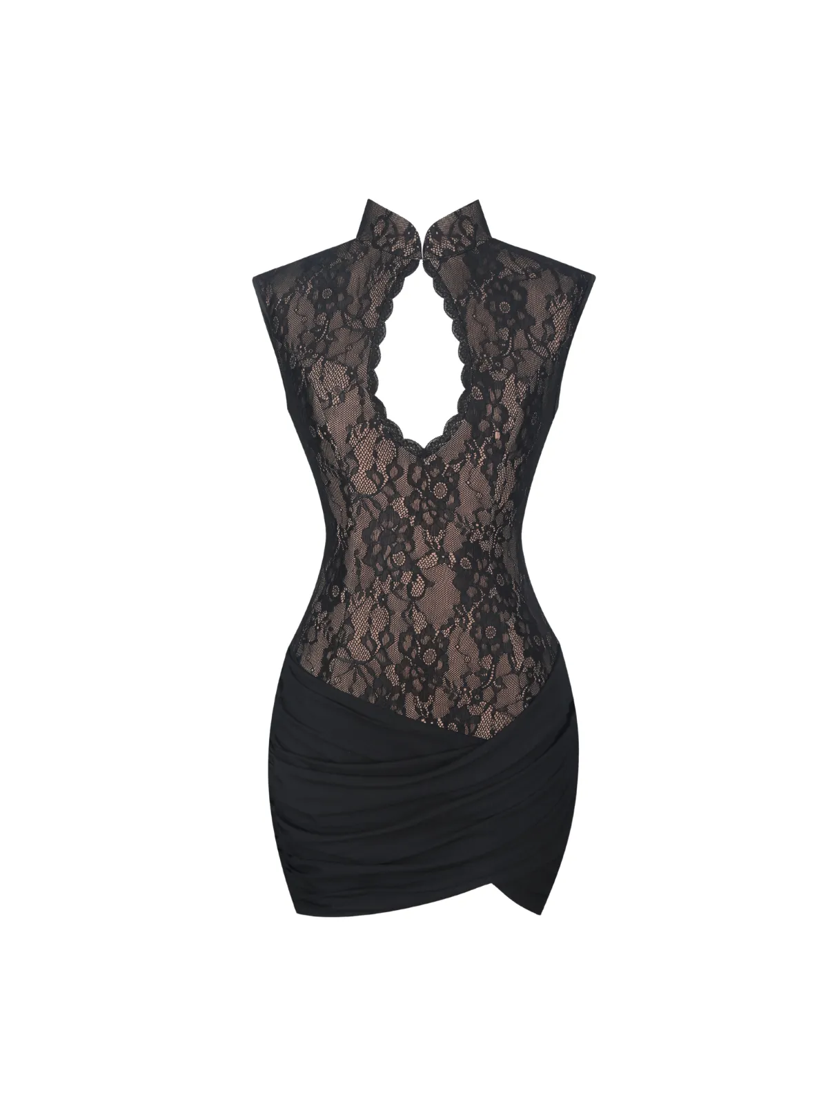 Felyxan Sleeveless Lace Ruched Mini Dress sold by Mew Mews product image thumbnail 4