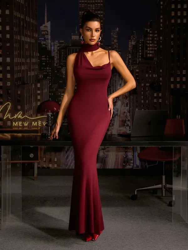 Wyrin Scarf Maxi Dress made by Mew Mews