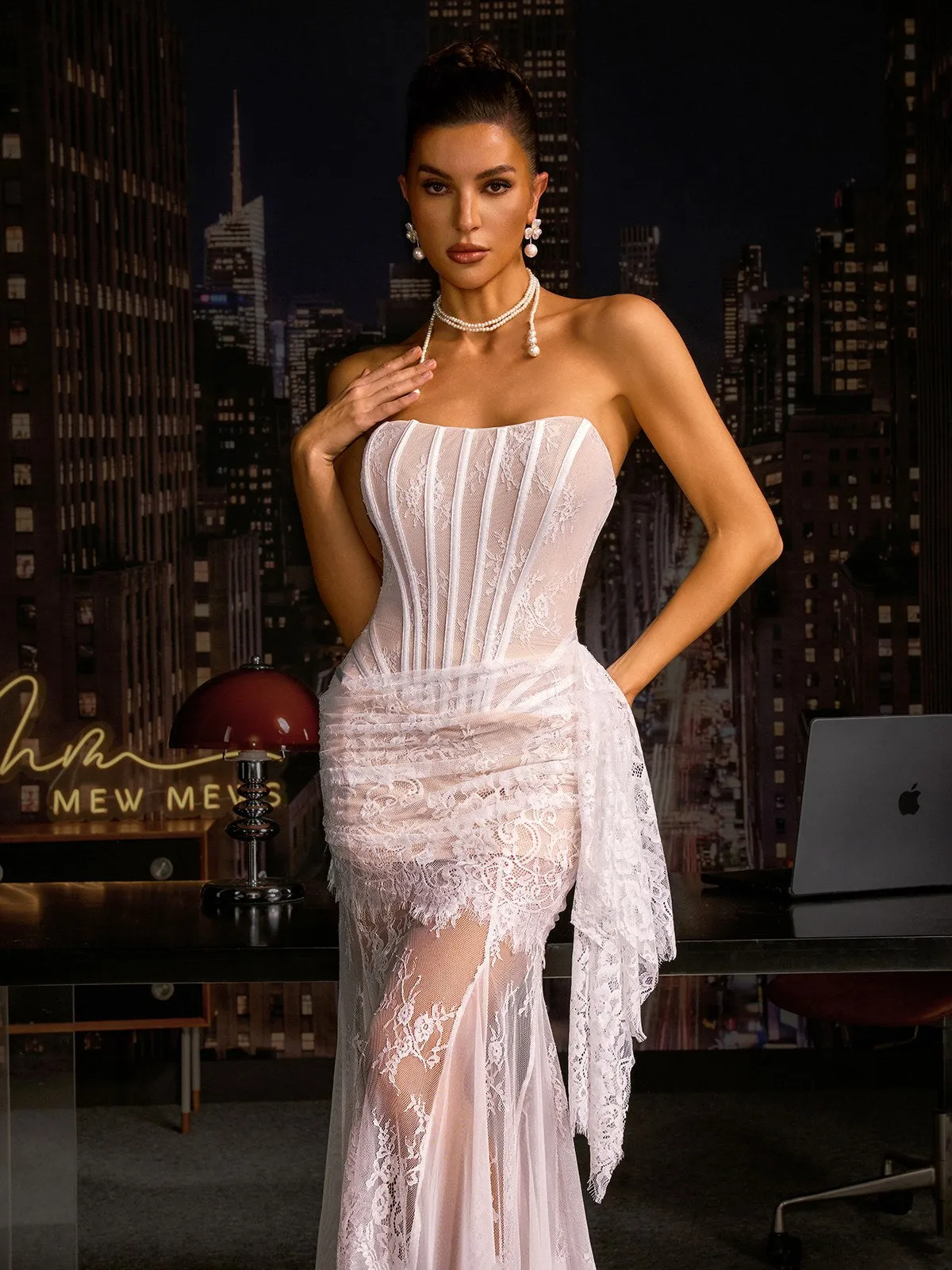 Yolita Strapless Lace Corset Dress Set sold by Mew Mews product image thumbnail 2