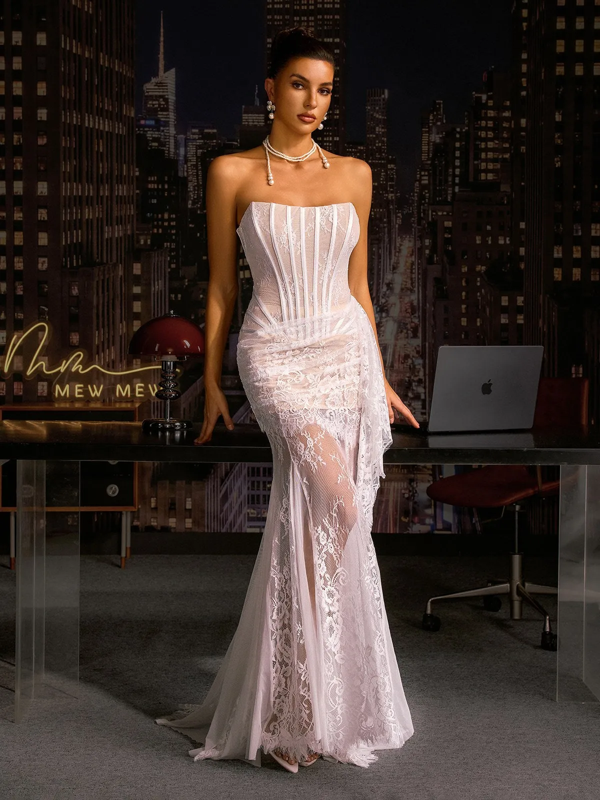 Yolita Strapless Lace Corset Dress Set sold by Mew Mews product image thumbnail 5