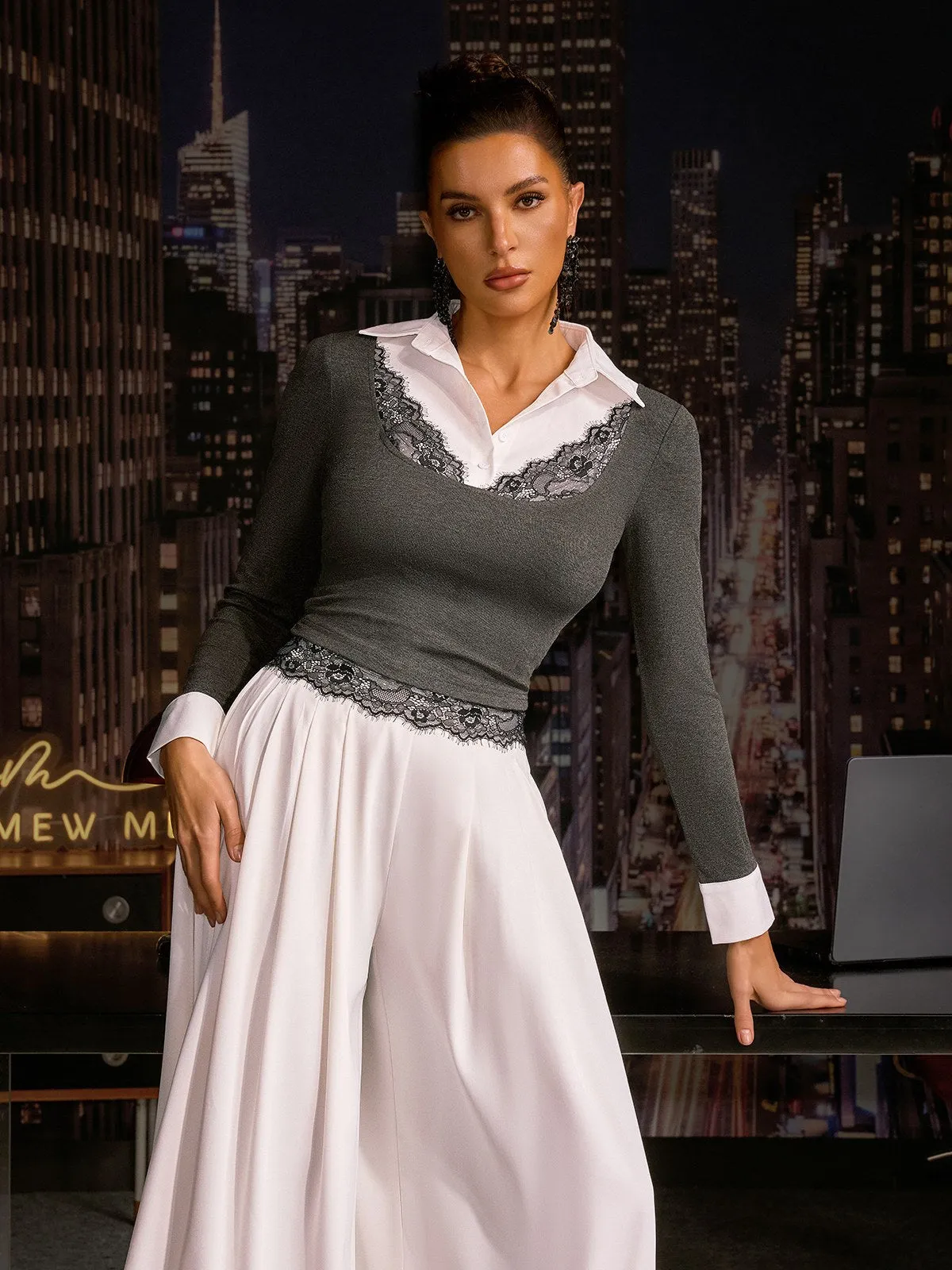 Anca Collar Lace Top sold by Mew Mews product image thumbnail 5