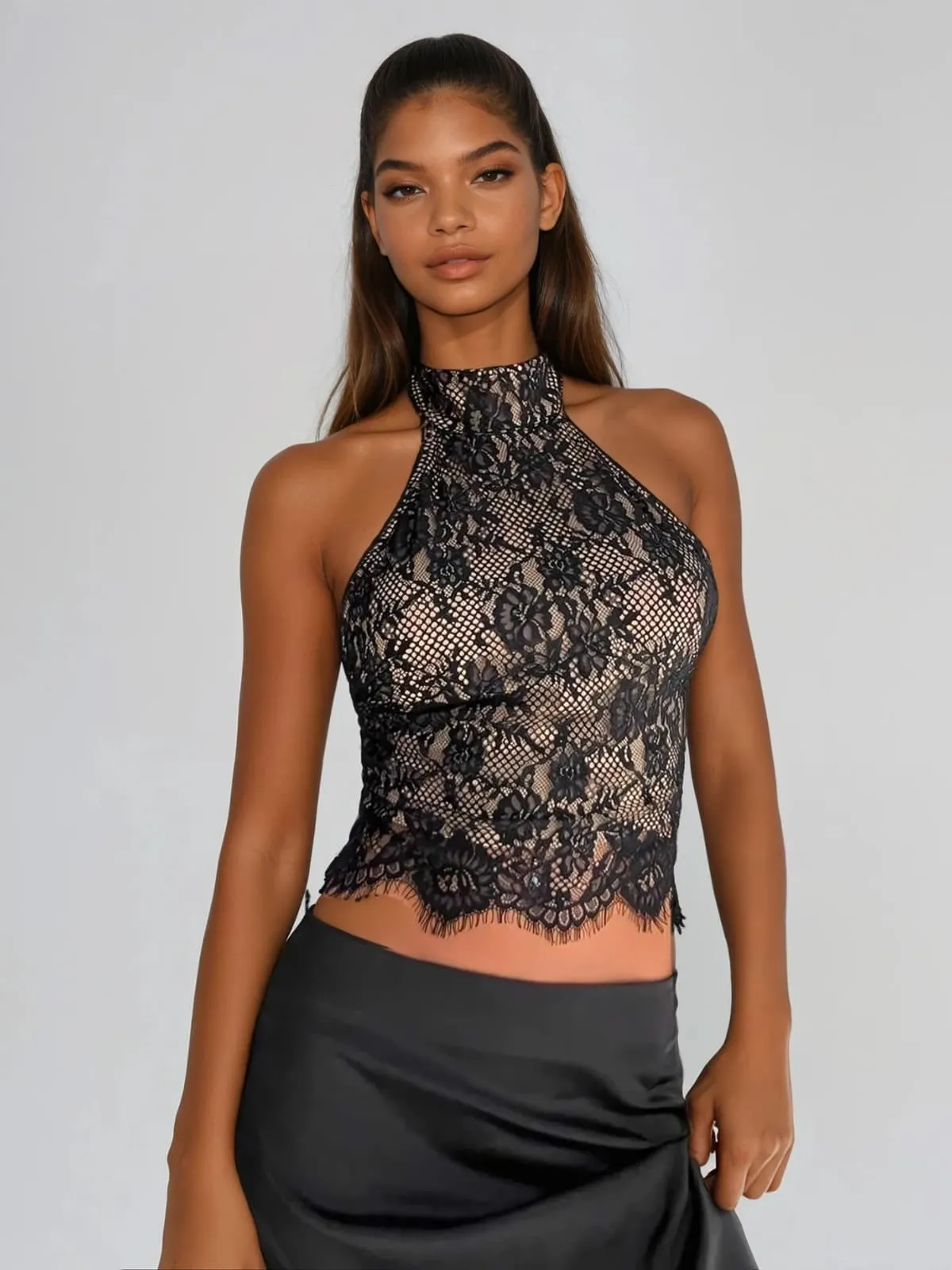 Ixonra Halterneck Lace Top sold by Mew Mews product image thumbnail 3