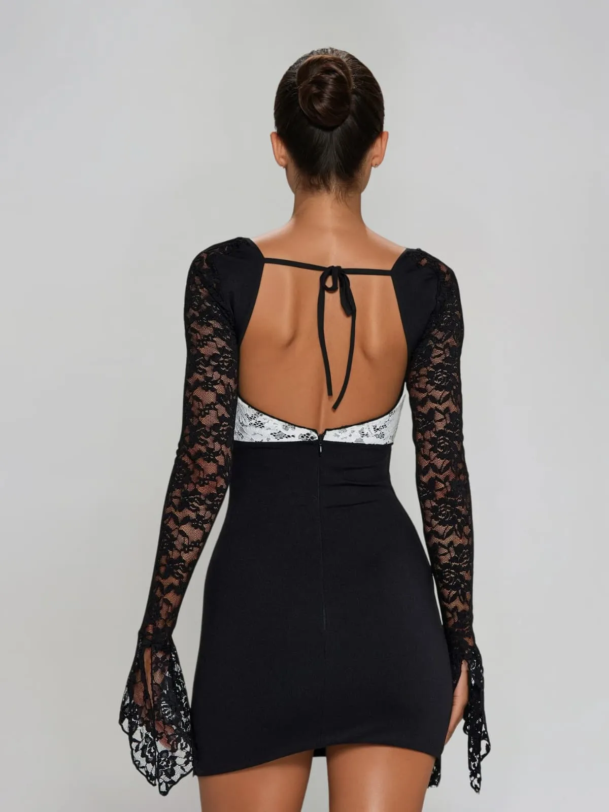 Zorylin Bell Sleeve Lace Mini Dress sold by Mew Mews product image thumbnail 4