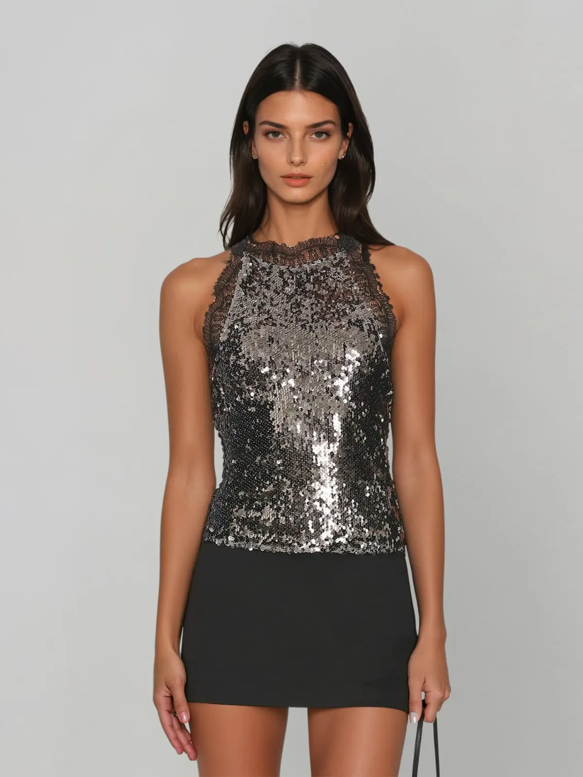 Javryn Sequin Lace Top sold by Mew Mews
