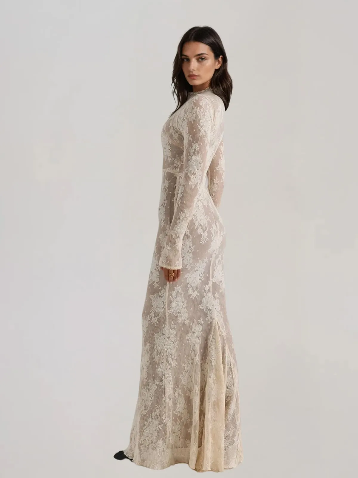 Dazorin Long Sleeve Lace Maxi dress sold by Mew Mews product image thumbnail 3