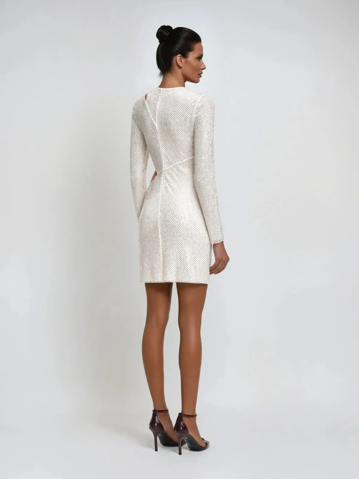 Kineticore Rhinestone Cutout Mini Dress sold by Mew Mews product image thumbnail 4