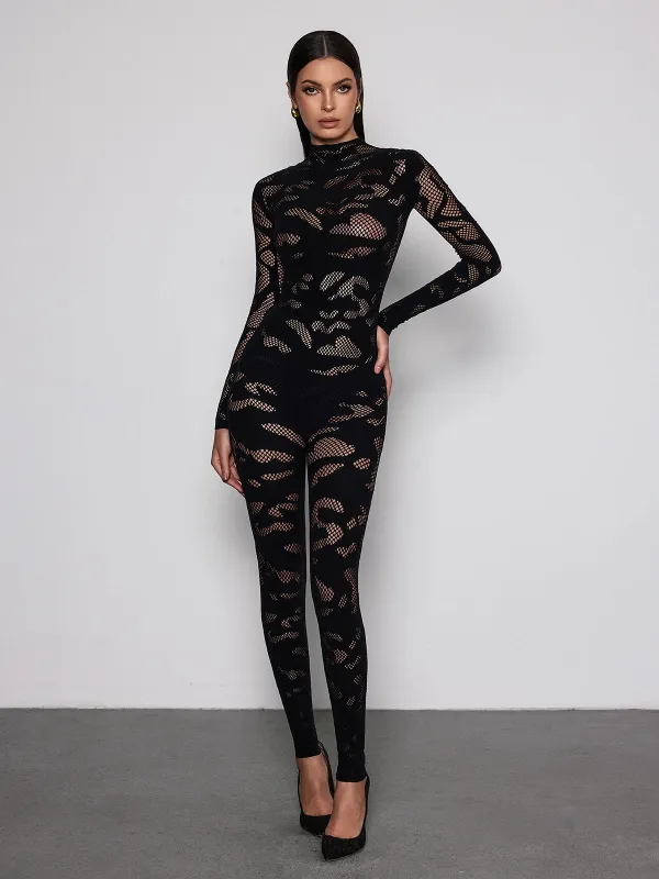 Quasarion High Neck Cutout Jumpsuit made by Mew Mews