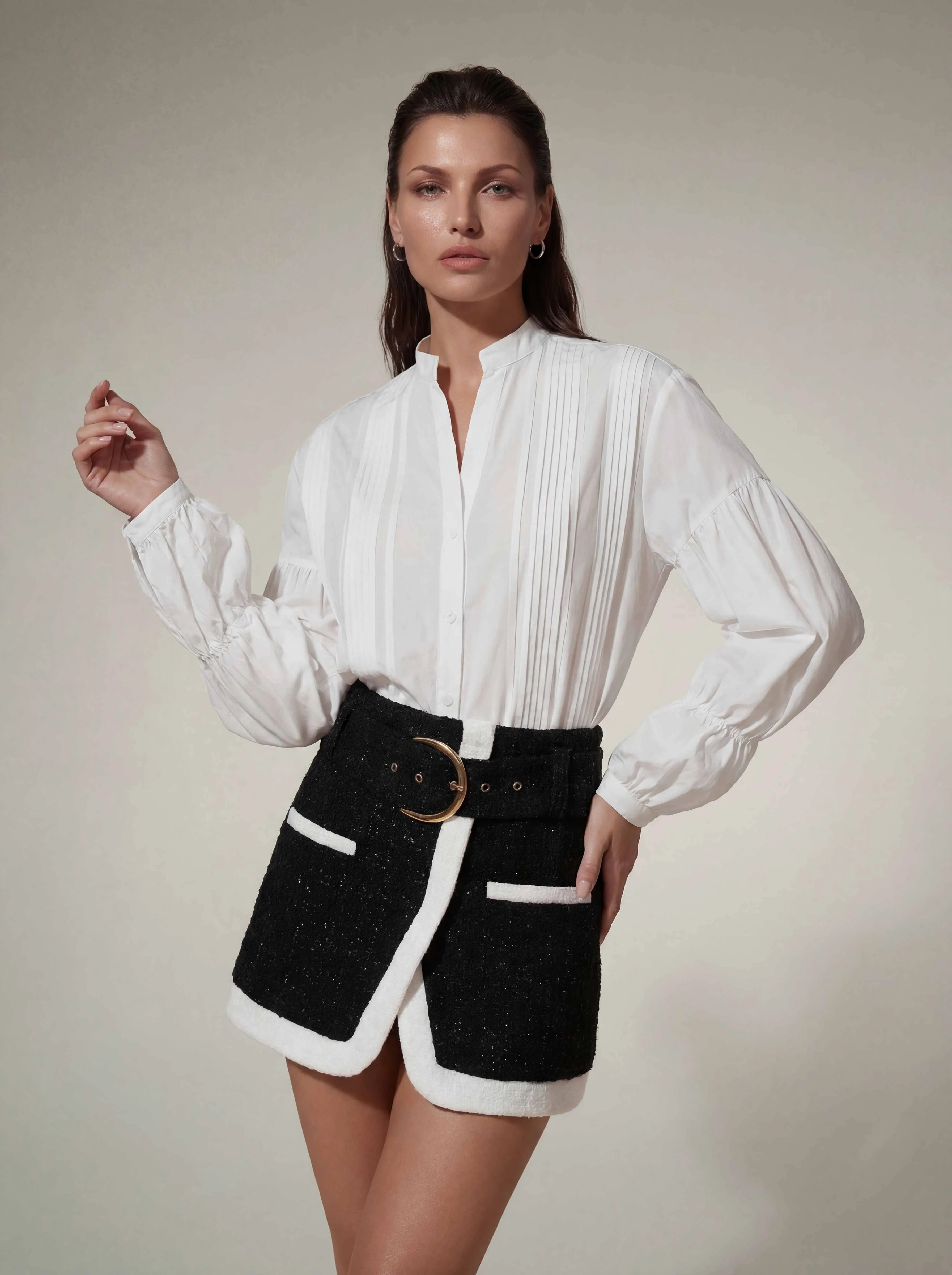 Oryvex Long Sleeve Tweed Skirt Set sold by Mew Mews