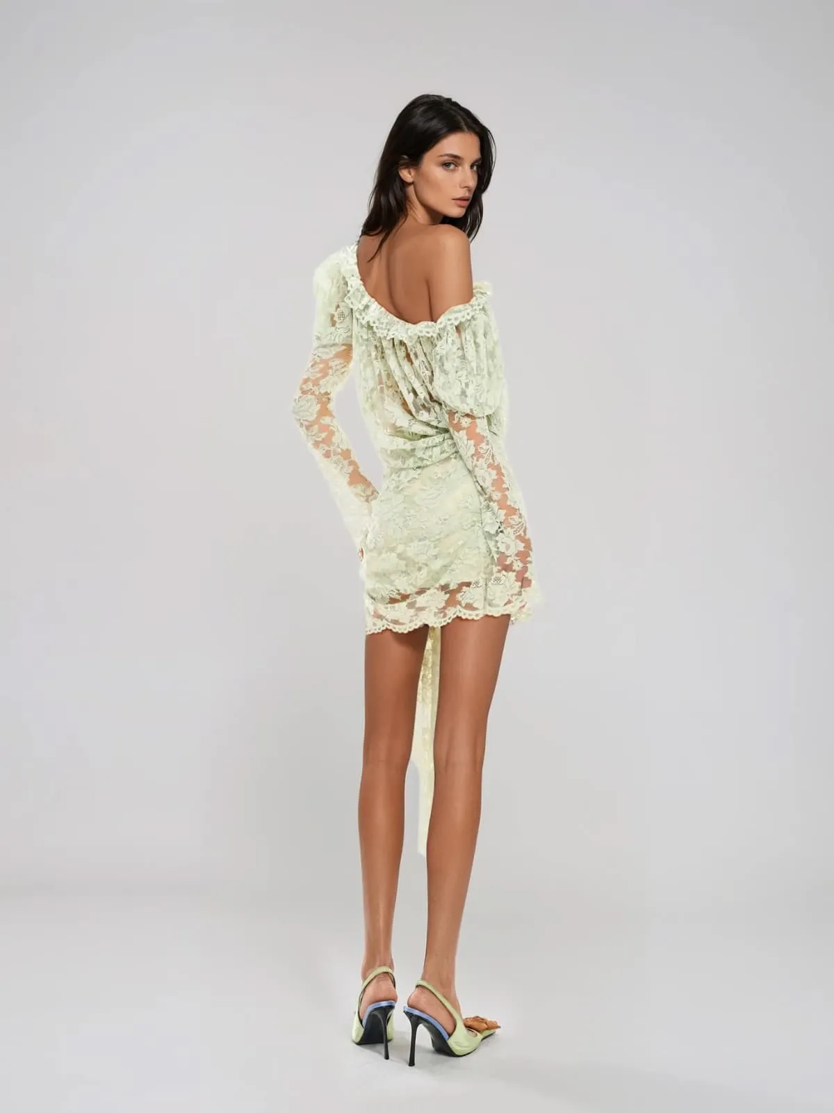 Chabela Lace Flower Mini Dress sold by Mew Mews product image thumbnail 3