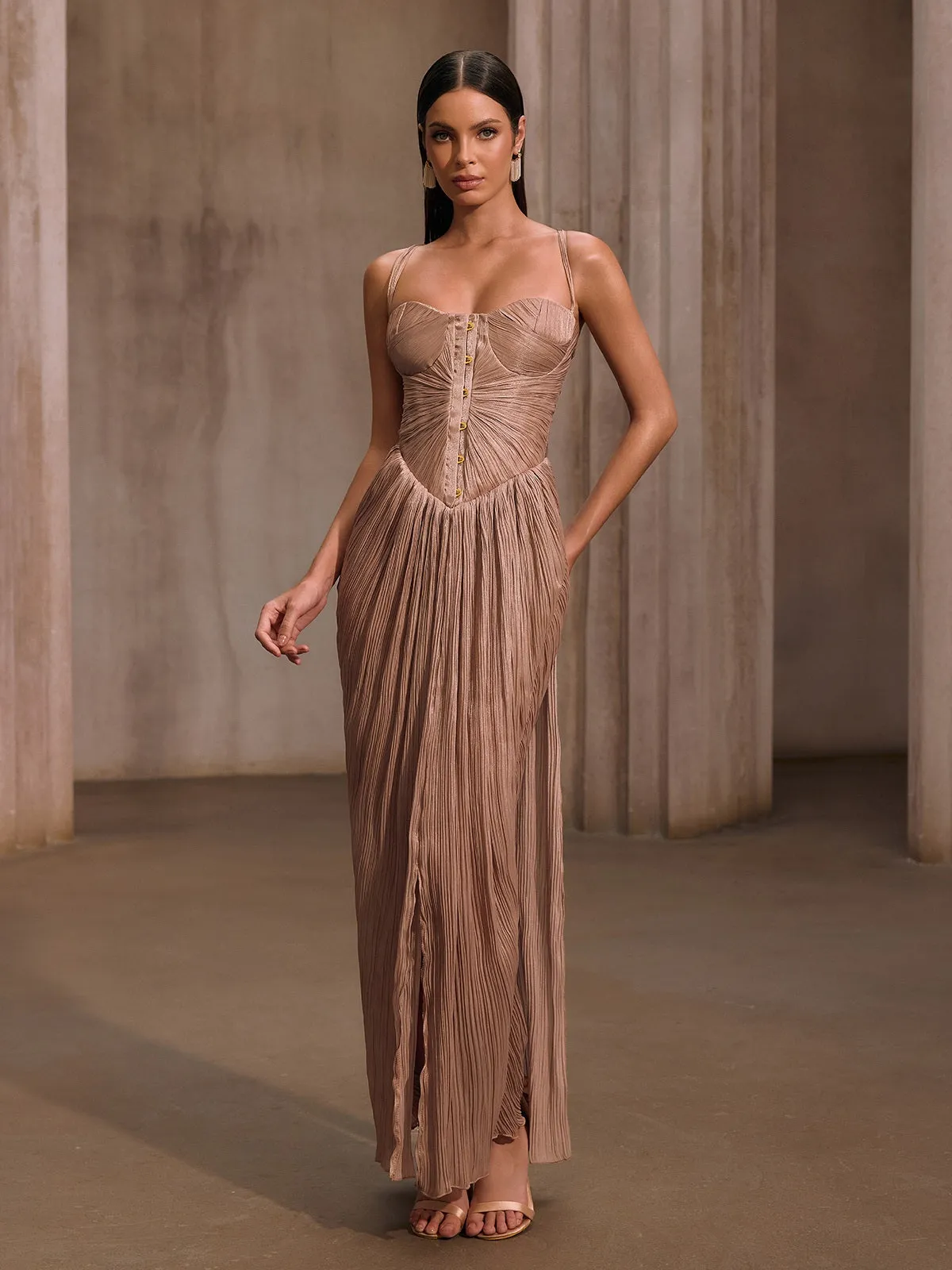 Heliox Metallic Corset Maxi Dress sold by Mew Mews product image thumbnail 5