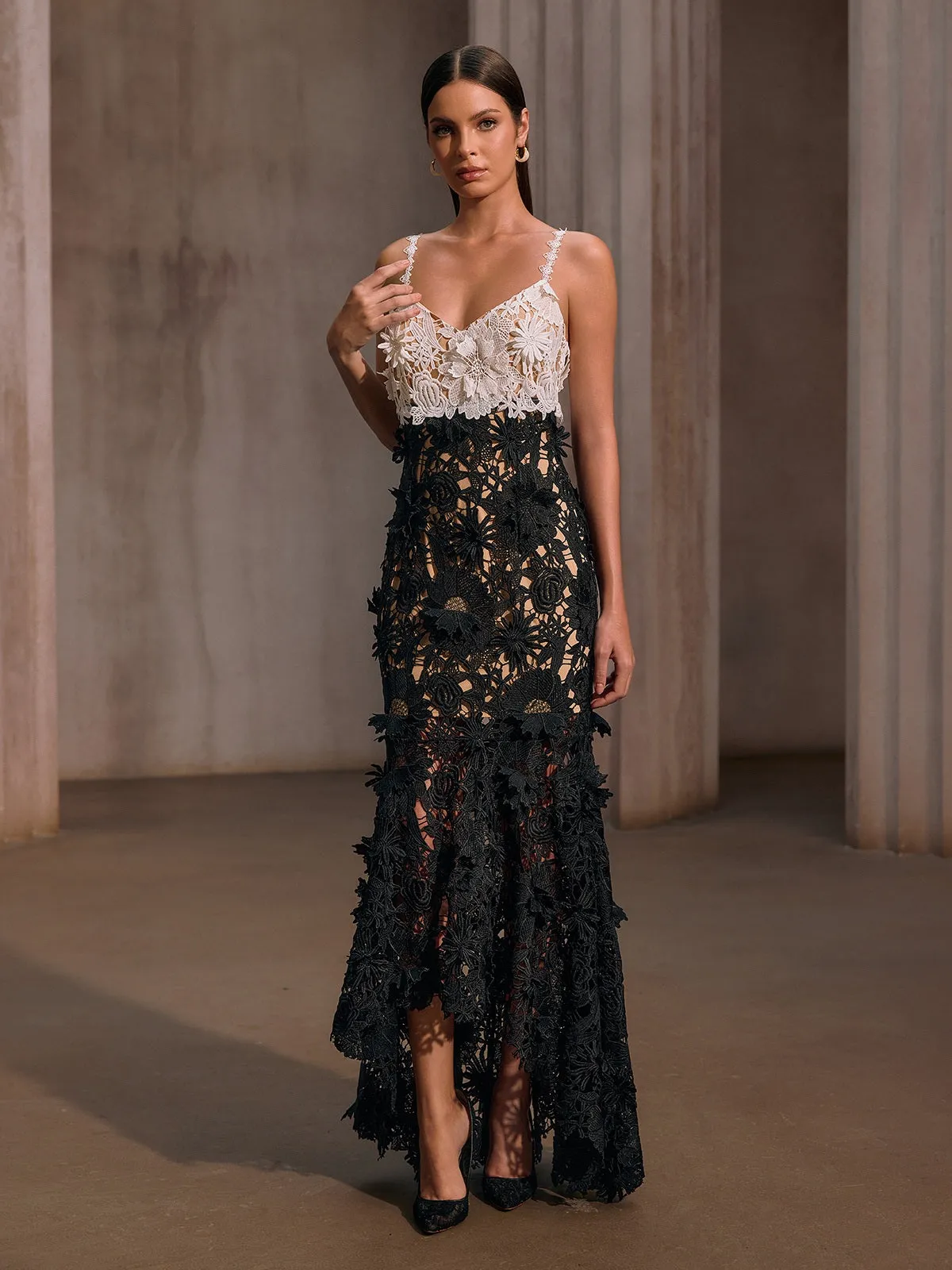 Bavoryx Spaghetti Embroidered Cutout Maxi Dress sold by Mew Mews product image thumbnail 2