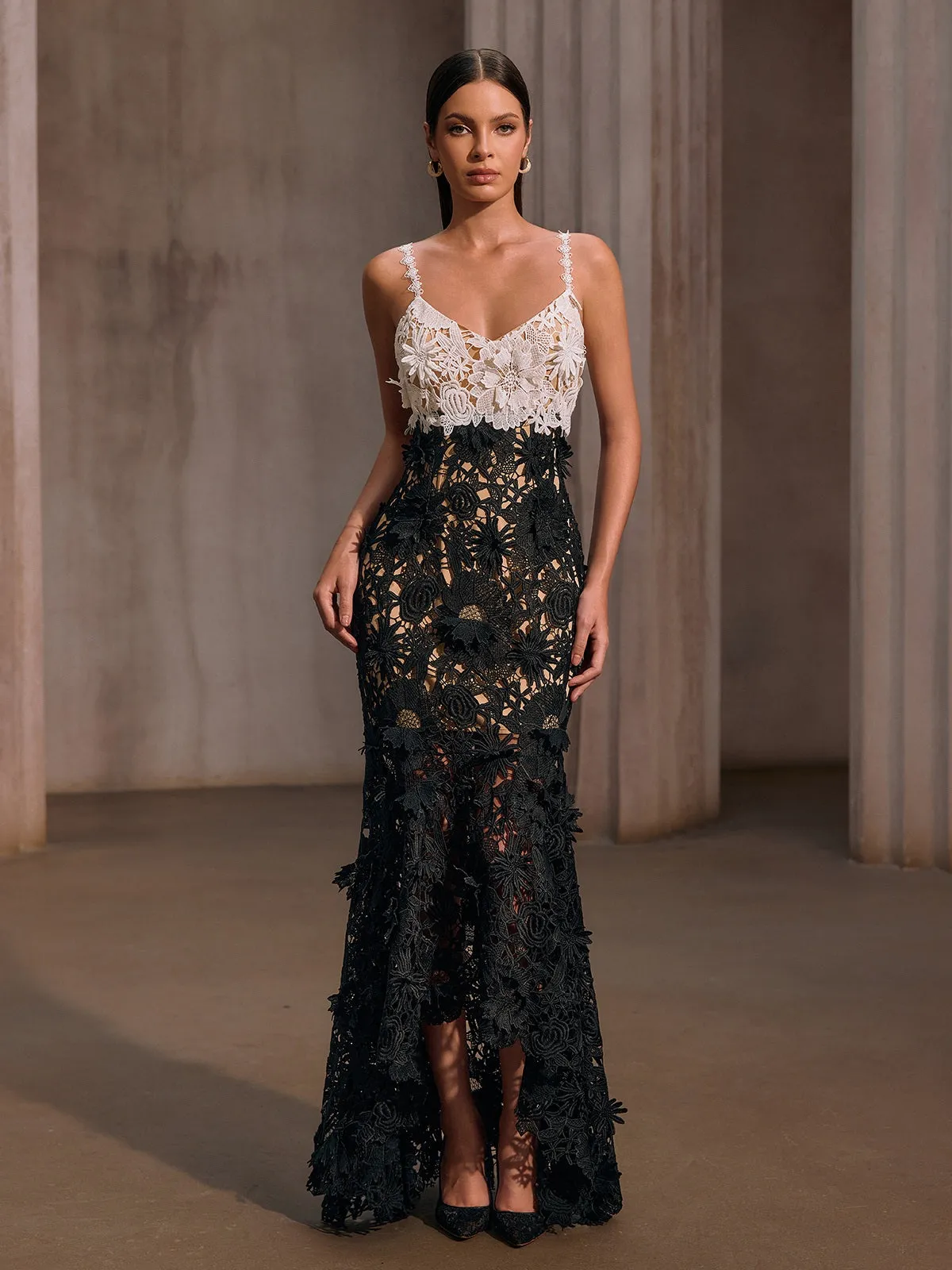 Bavoryx Spaghetti Embroidered Cutout Maxi Dress sold by Mew Mews product image thumbnail 3