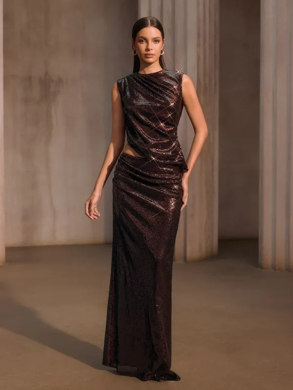 Keldysha Sleeveless Sequin Skirt Set sold by Mew Mews