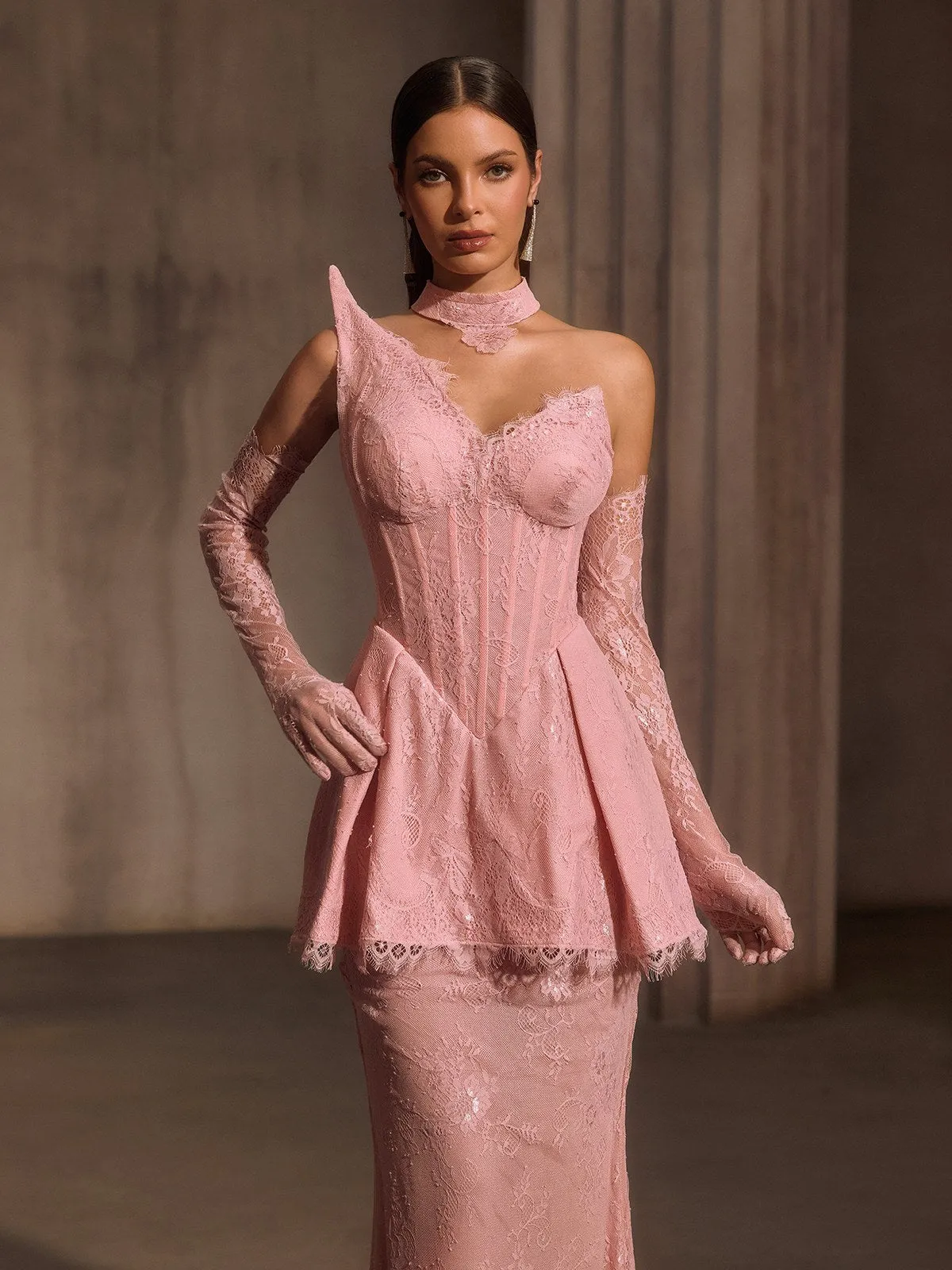 Helyxyn Corset Lace Maxi Dress With Choker sold by Mew Mews product image thumbnail 5