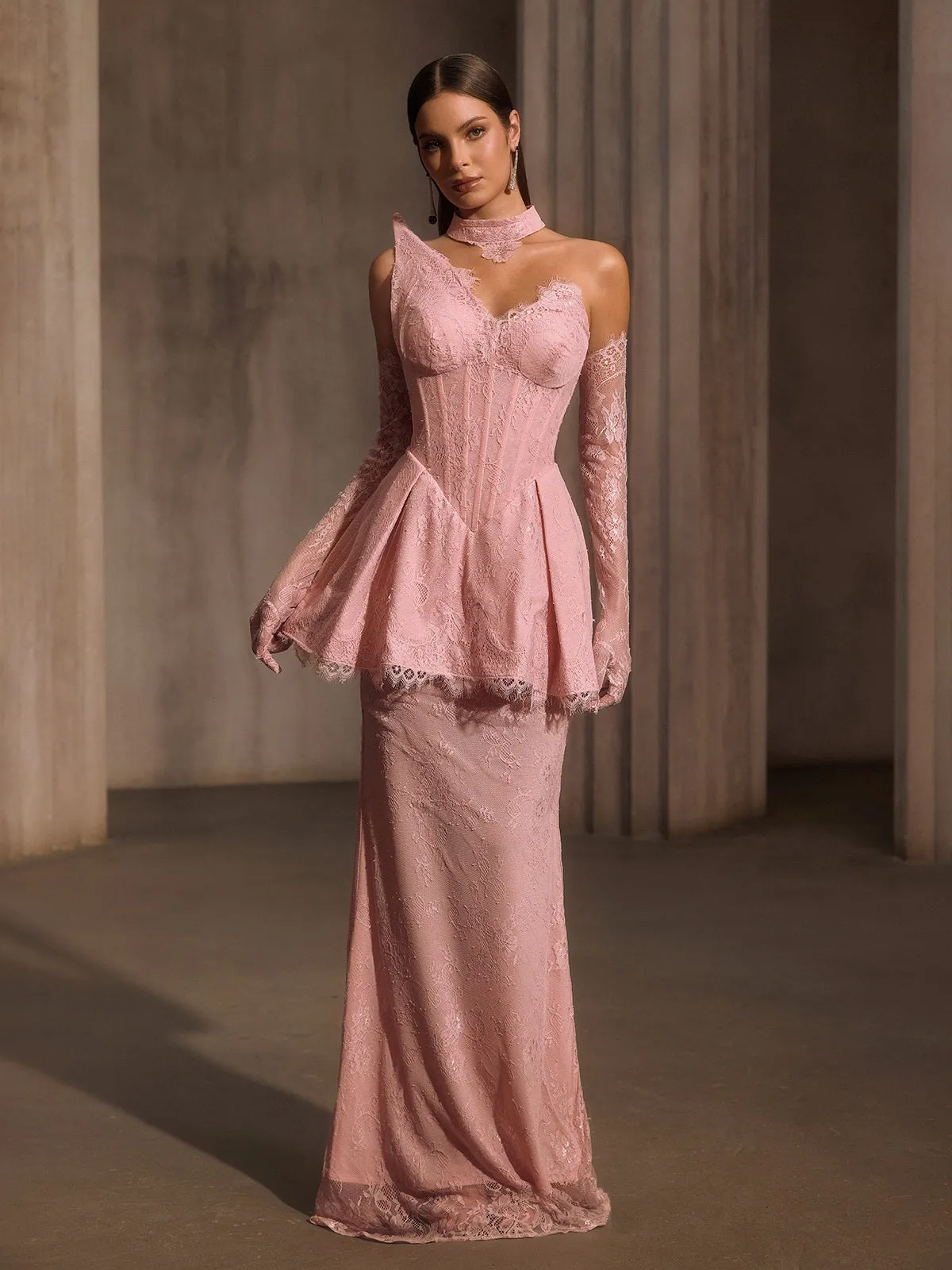 Helyxyn Corset Lace Maxi Dress With Choker sold by Mew Mews product image thumbnail 3