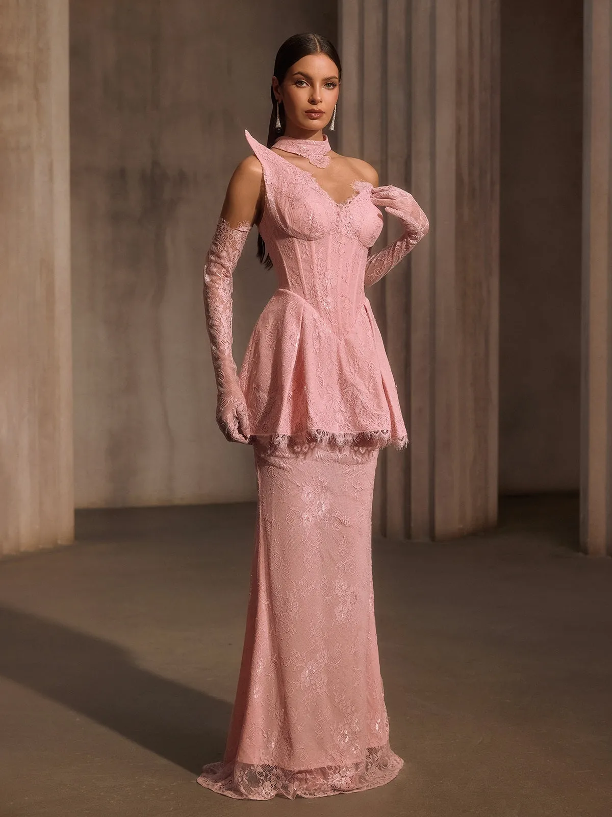 Helyxyn Corset Lace Maxi Dress With Choker sold by Mew Mews product image thumbnail 4