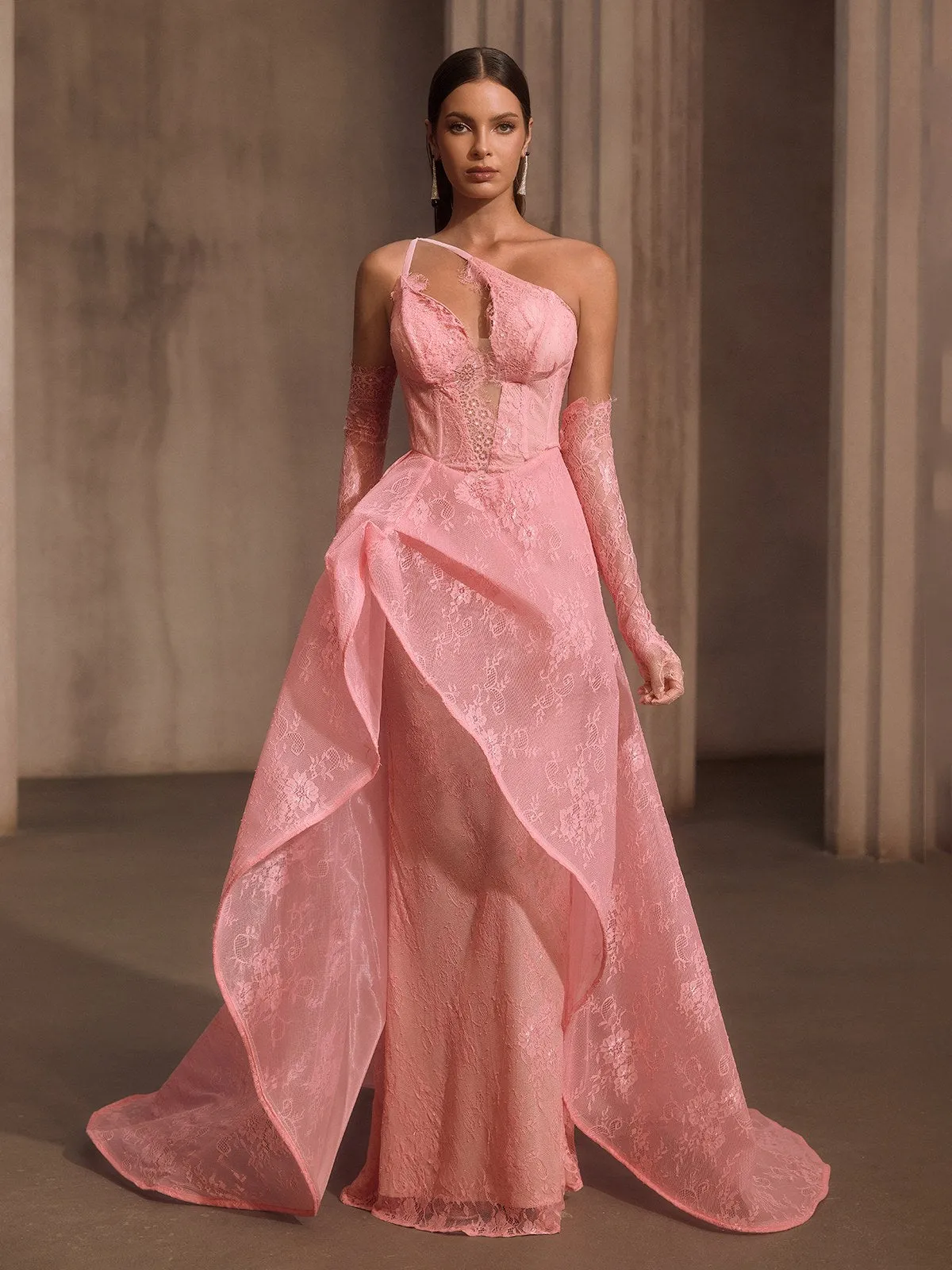 Ioryxel Lace Corset Flared Maxi Dress With Gloves sold by Mew Mews product image thumbnail 4