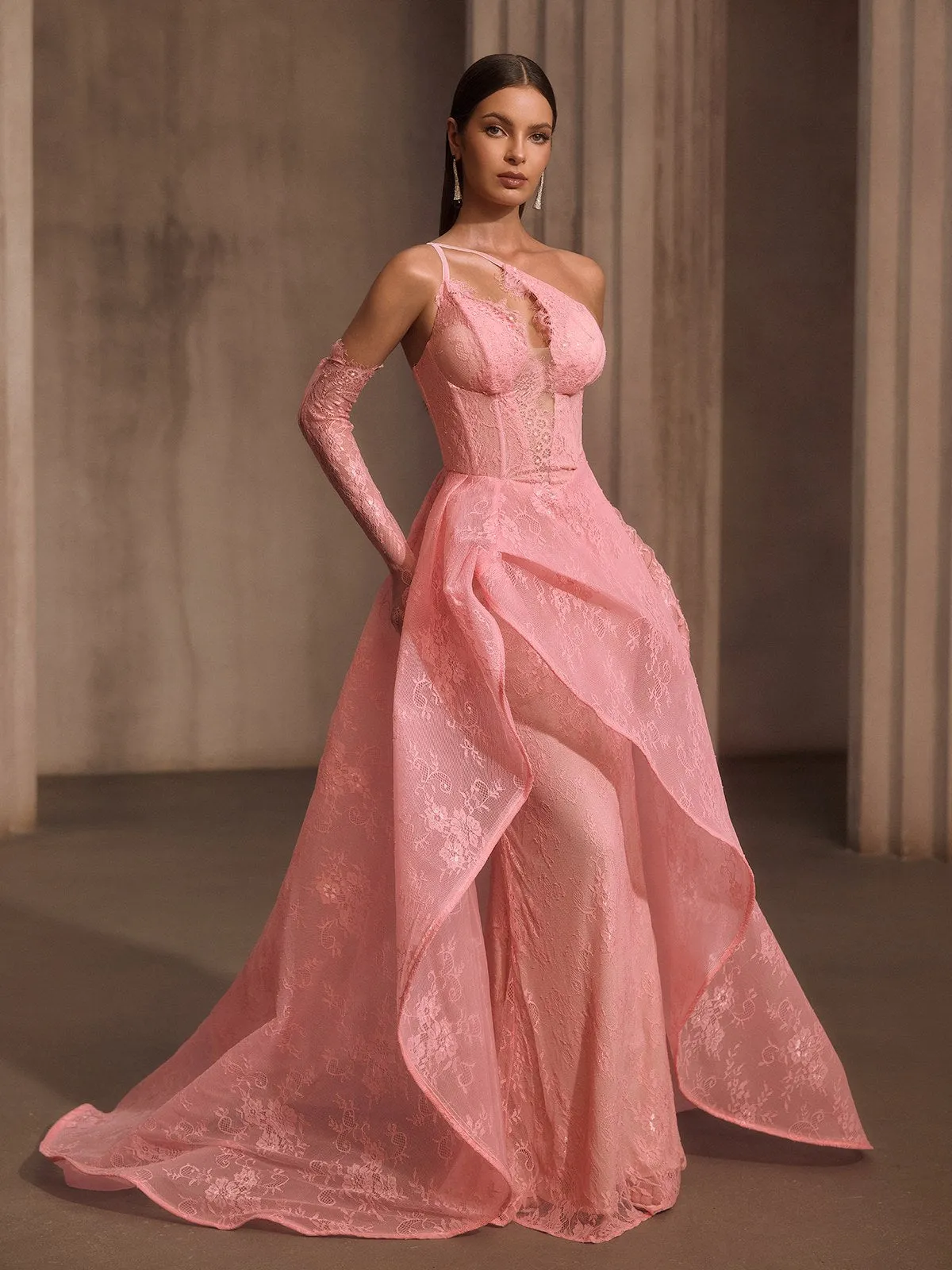 Ioryxel Lace Corset Flared Maxi Dress With Gloves sold by Mew Mews product image thumbnail 2