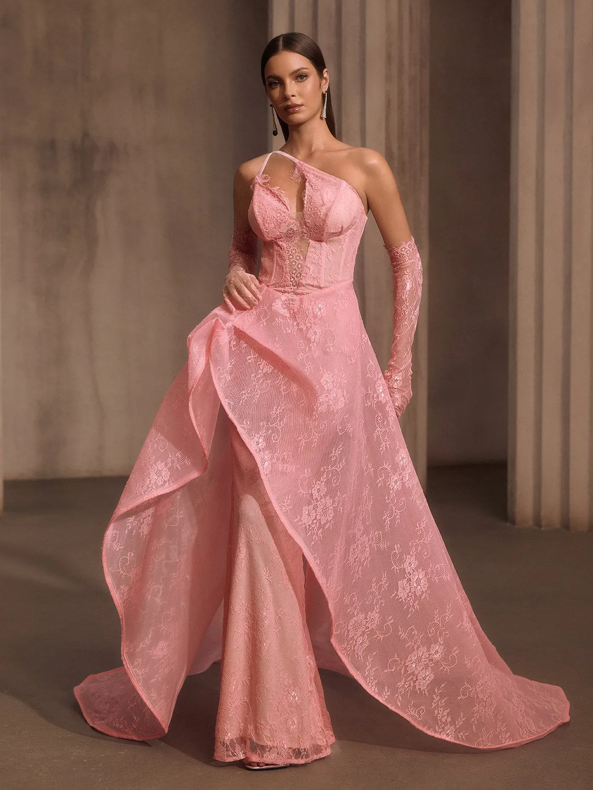 Ioryxel Lace Corset Flared Maxi Dress With Gloves sold by Mew Mews product image thumbnail 5