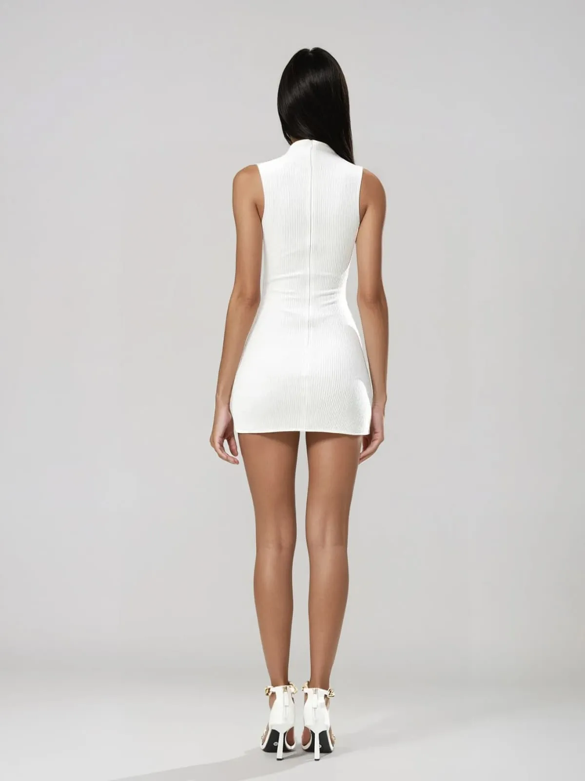 Cavryn Sleeveless Cutout Knit Mini Dress sold by Mew Mews product image thumbnail 4