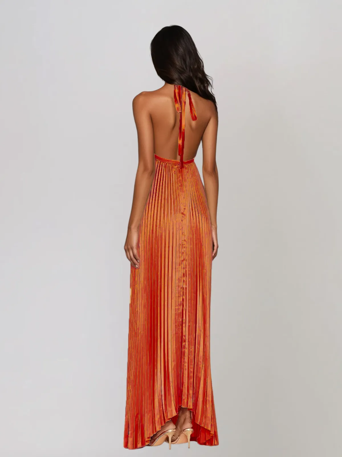 Hirvex Halterneck Pleated Maxi Dress sold by Mew Mews product image thumbnail 3