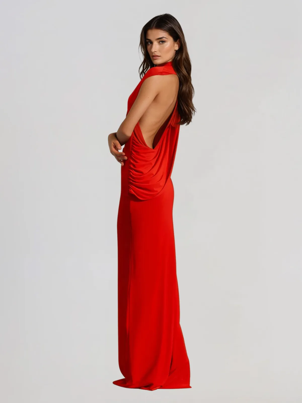 Elviro Backless Ruched Maxi Dress sold by Mew Mews product image thumbnail 3