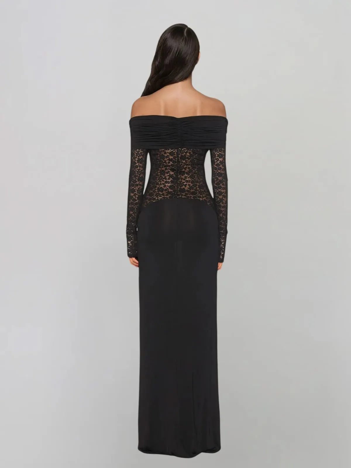 Woryxen Off Shoulder Lace Maxi Dress sold by Mew Mews product image thumbnail 3