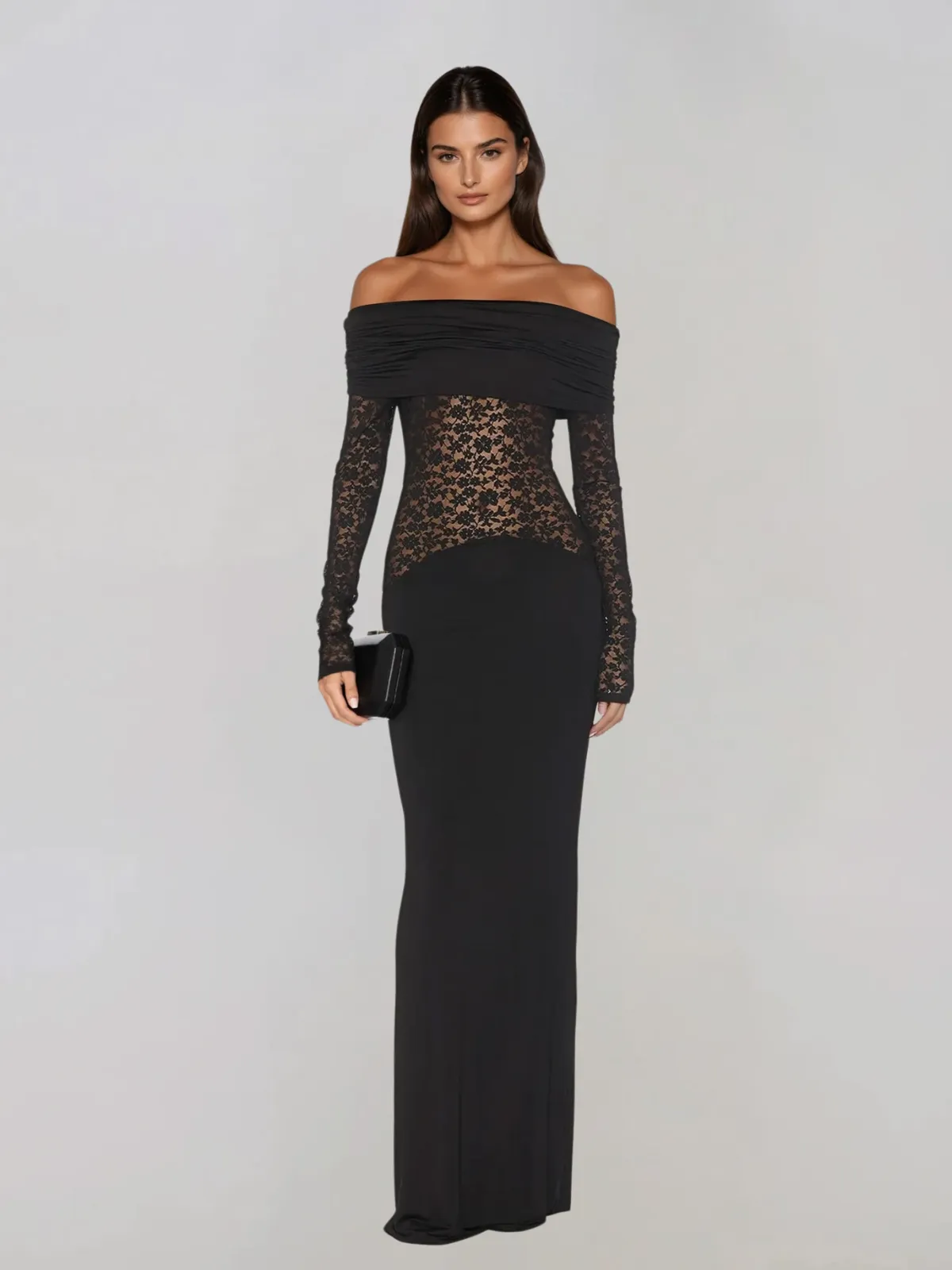 Woryxen Off Shoulder Lace Maxi Dress sold by Mew Mews
