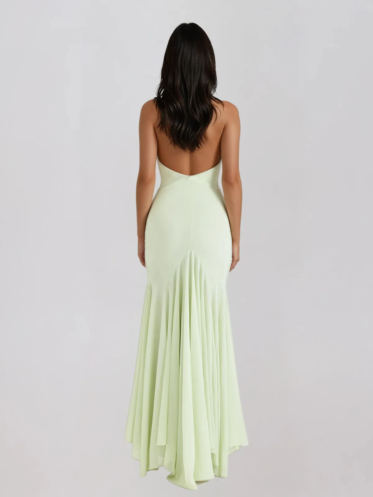 Uxavryn Plunge Neck Ruffle Maxi Dress sold by Mew Mews product image thumbnail 5